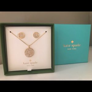 Kate Spade Circle Pave Necklace and Earring Set